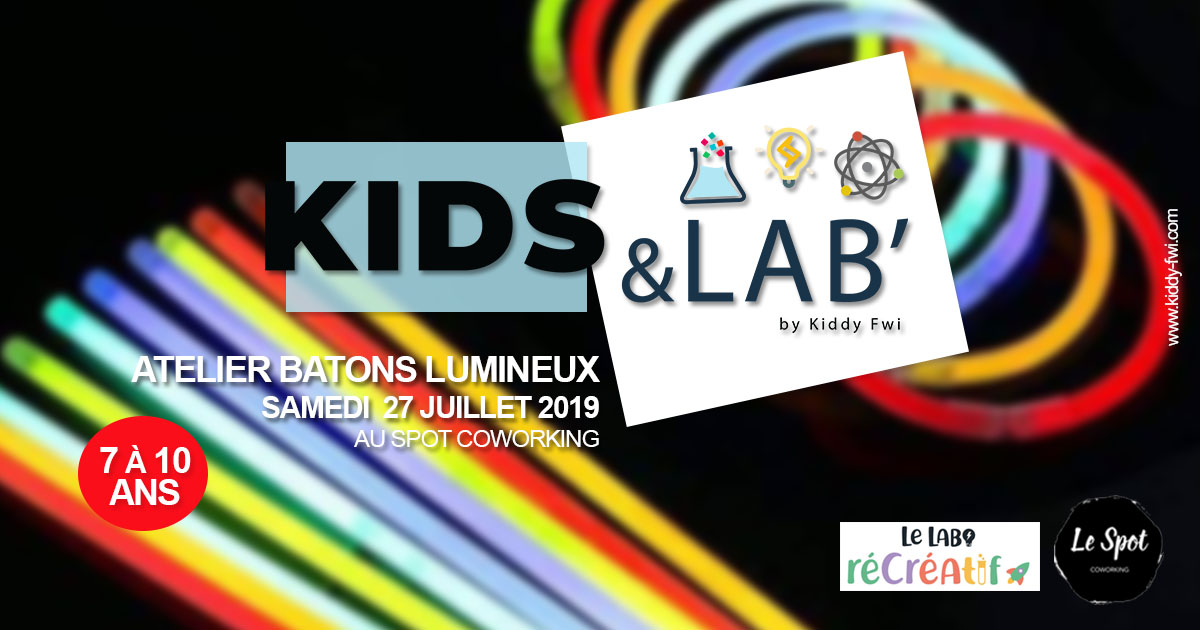 atelier enfants batons lumineux guadeloupe kids&lab